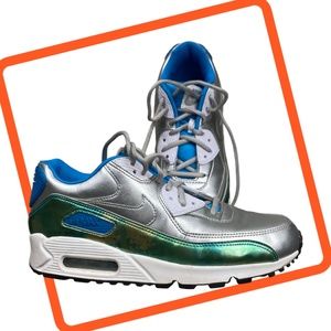 Nike Womens Air Max 90 PRM QS Silver Blue